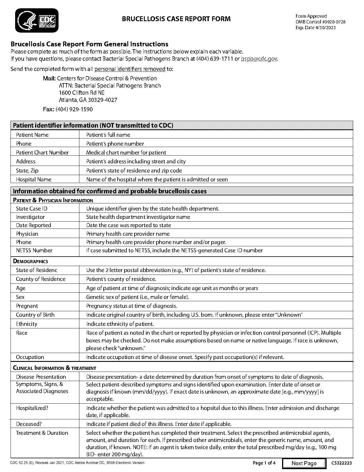 clinical report form template