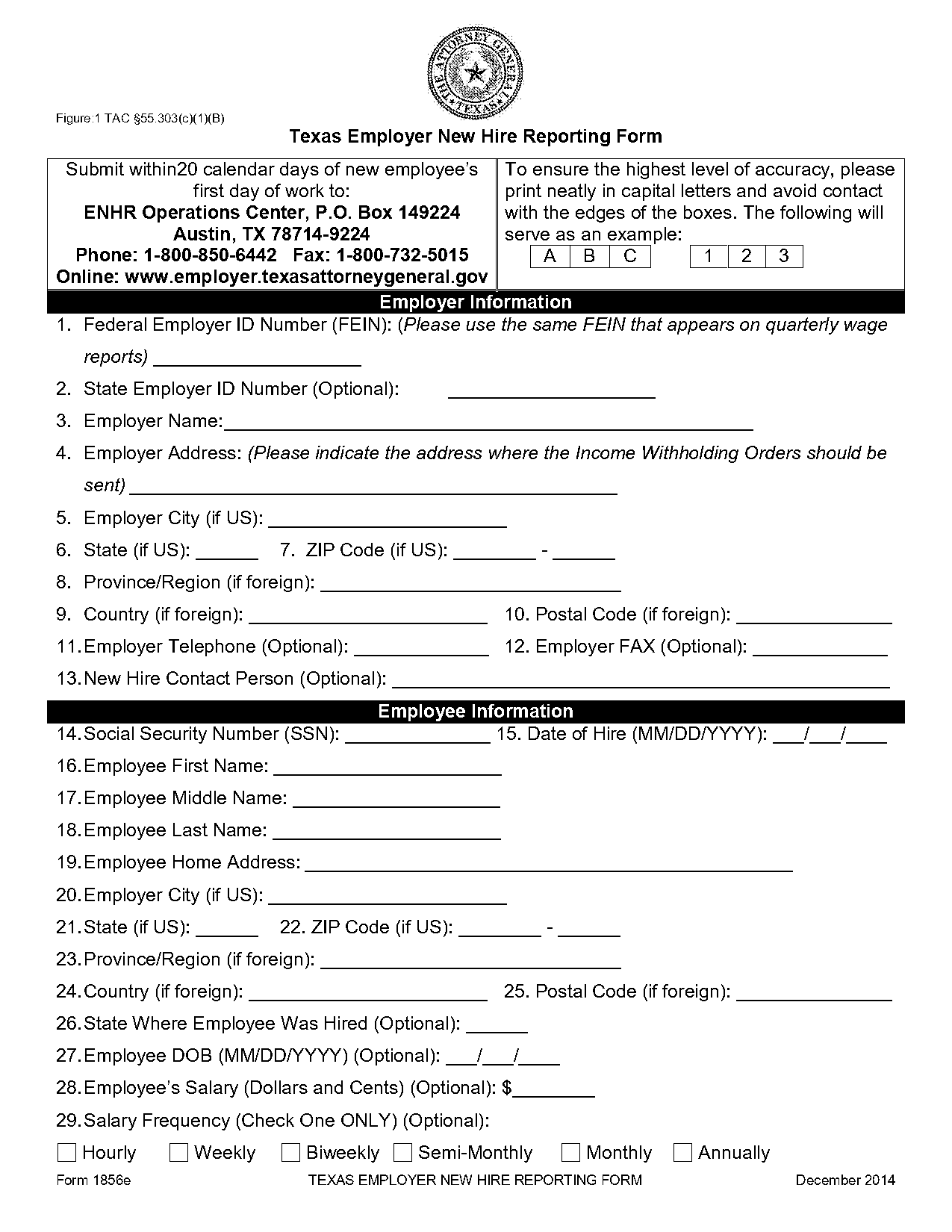 texas new hire reporting form pdf