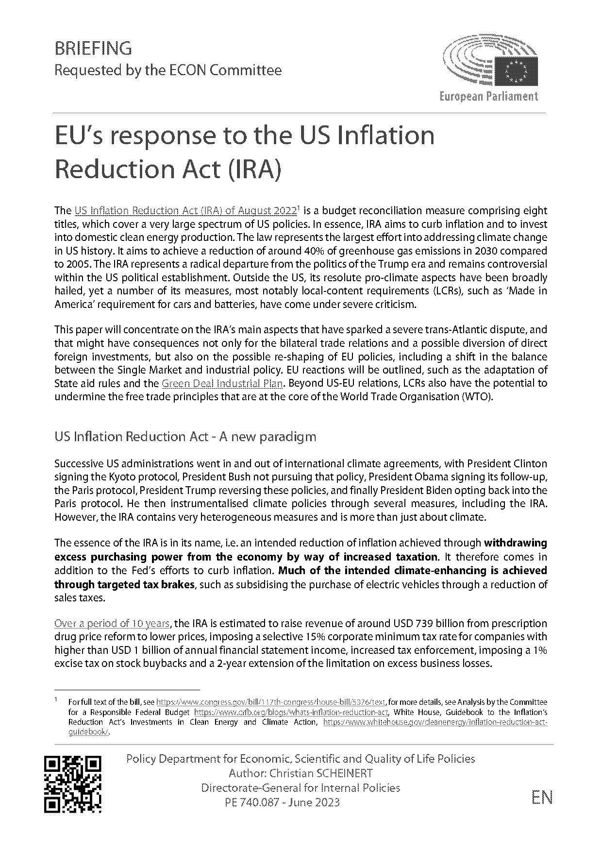 american industrial tax and commercial policy