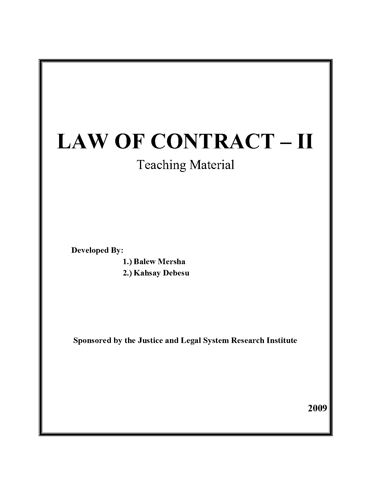 contract law teaching materials