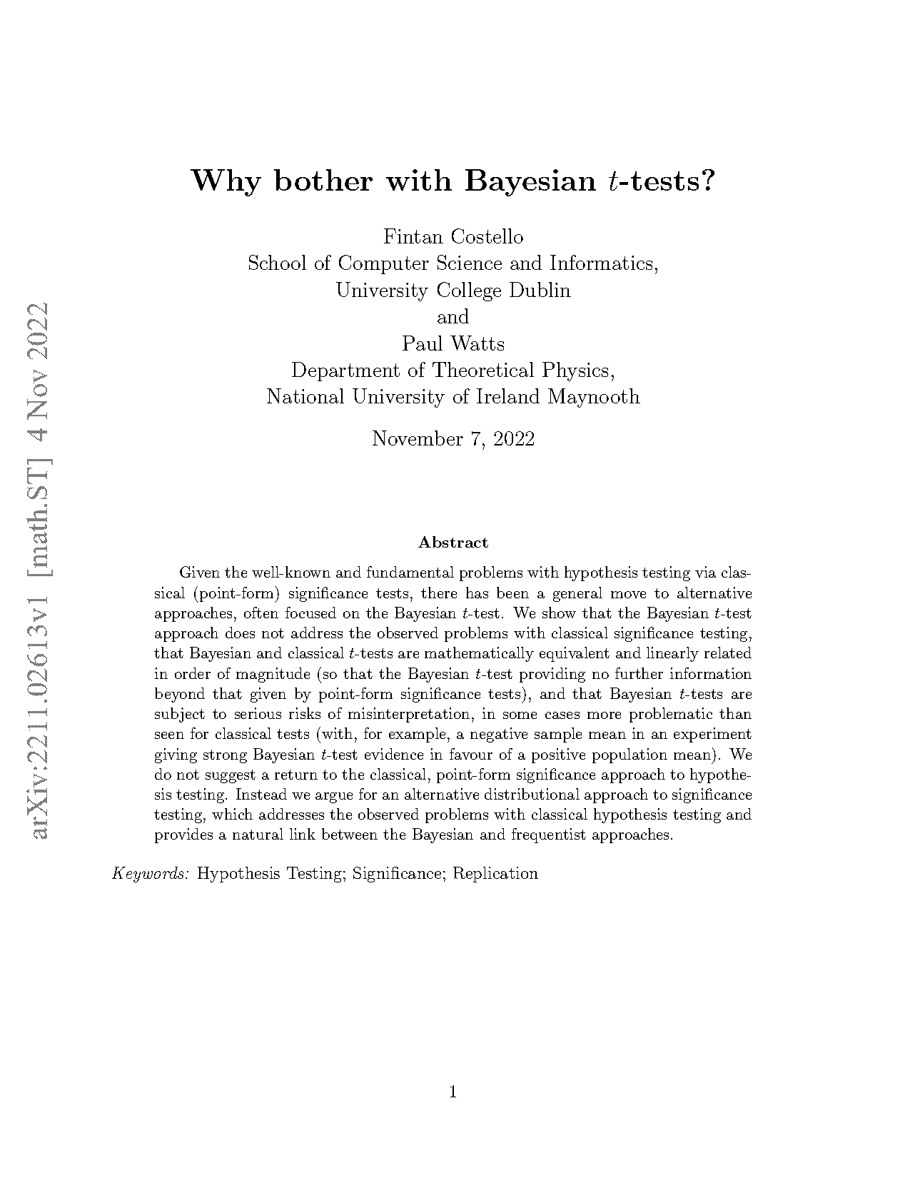 bayesian t test example