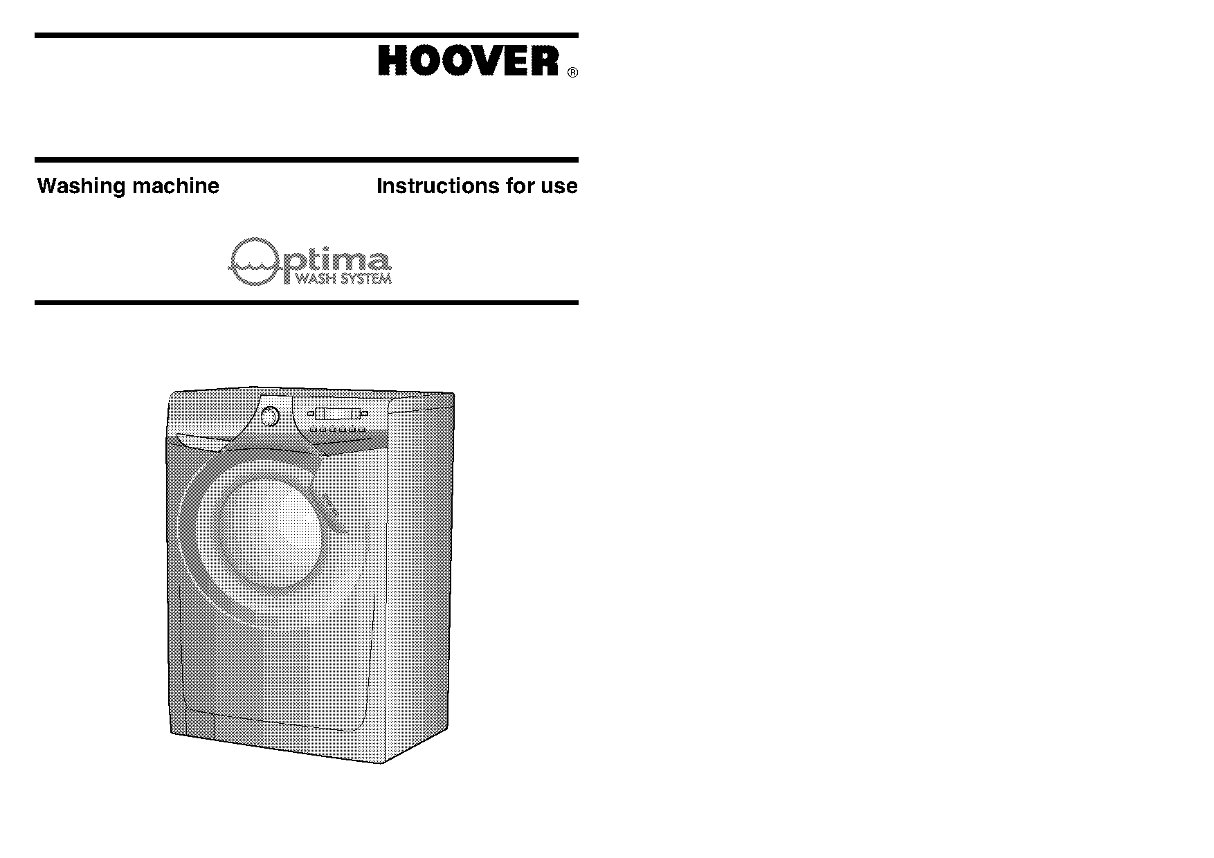 hoover optima wash system manual