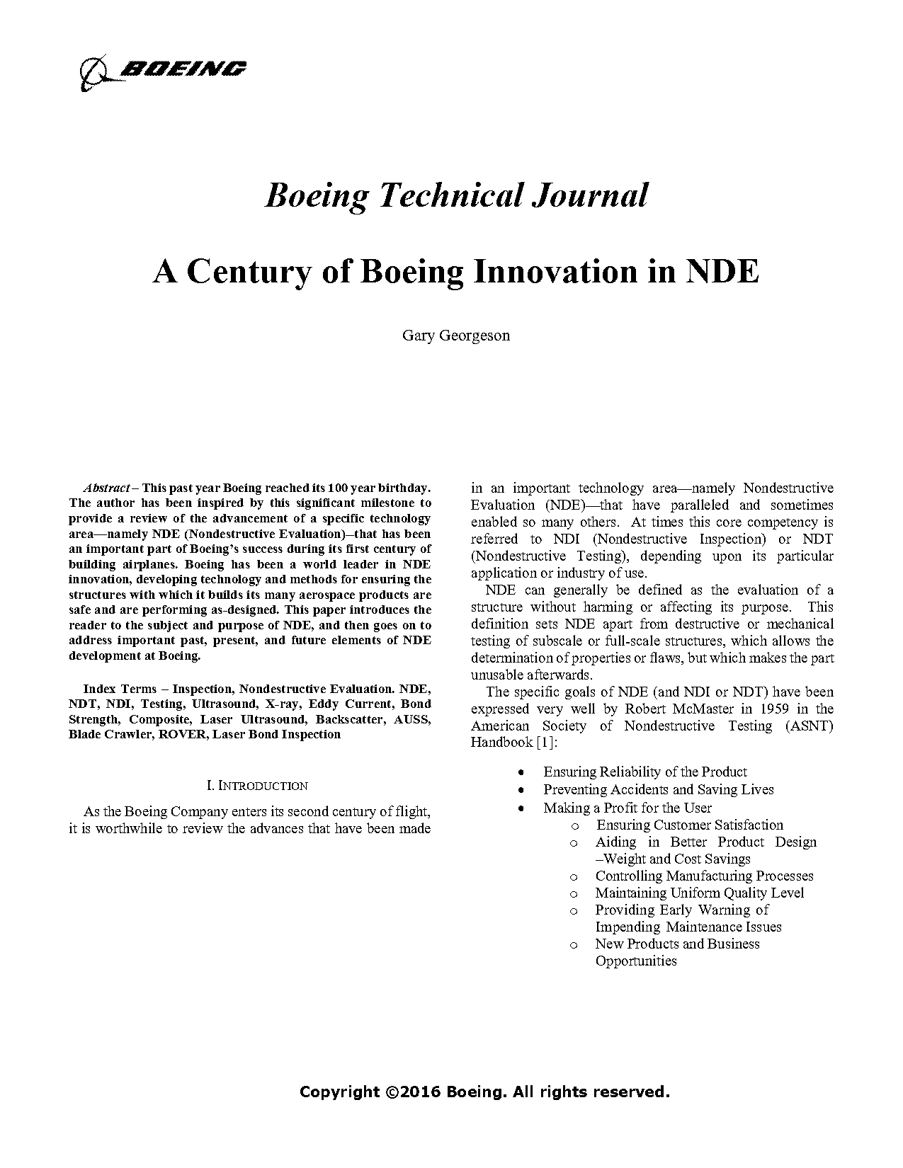 advanced aerospace materials past present and future