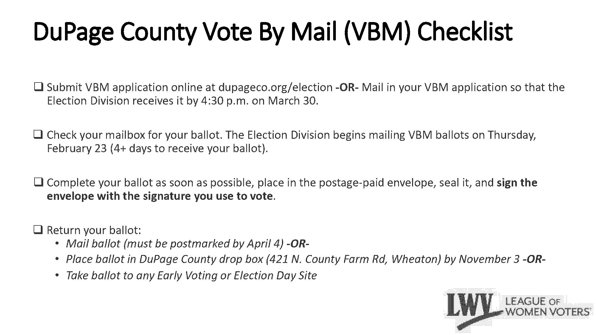 dupage county mail in ballot request