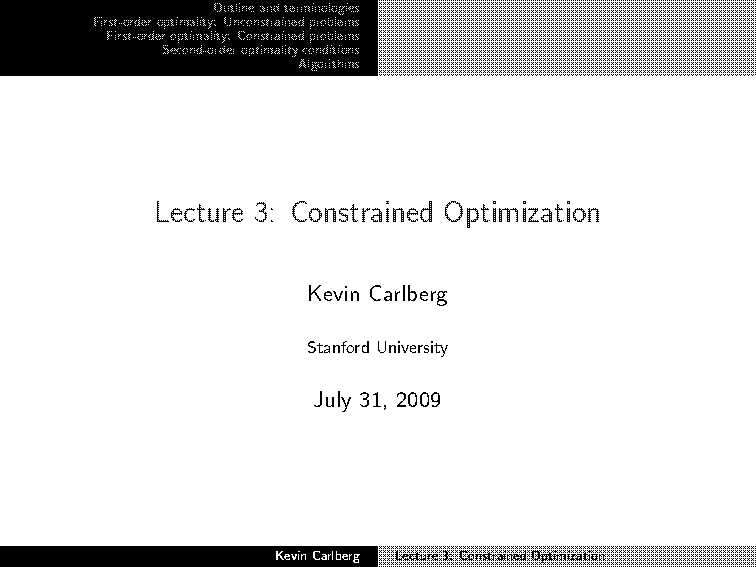 constrained optimization first order method