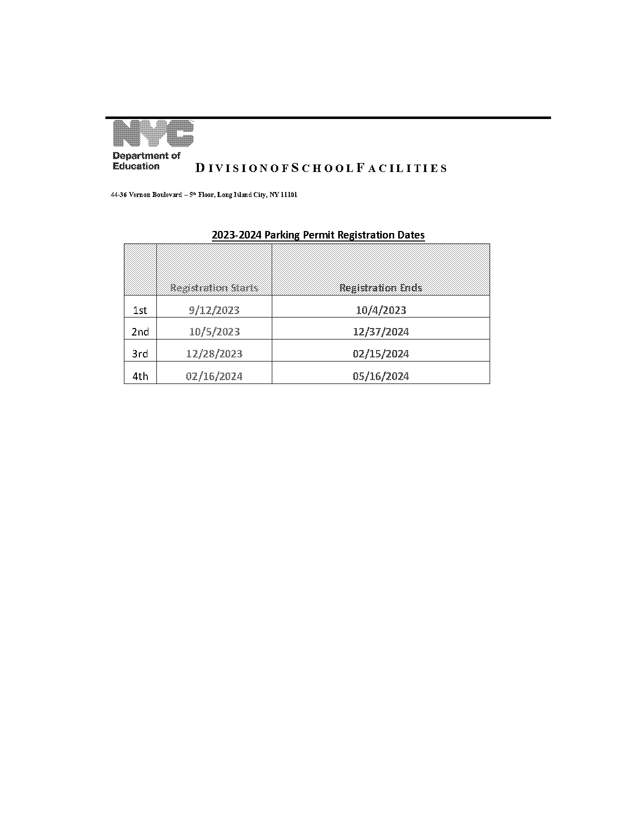 nyc doe parking permit renewal