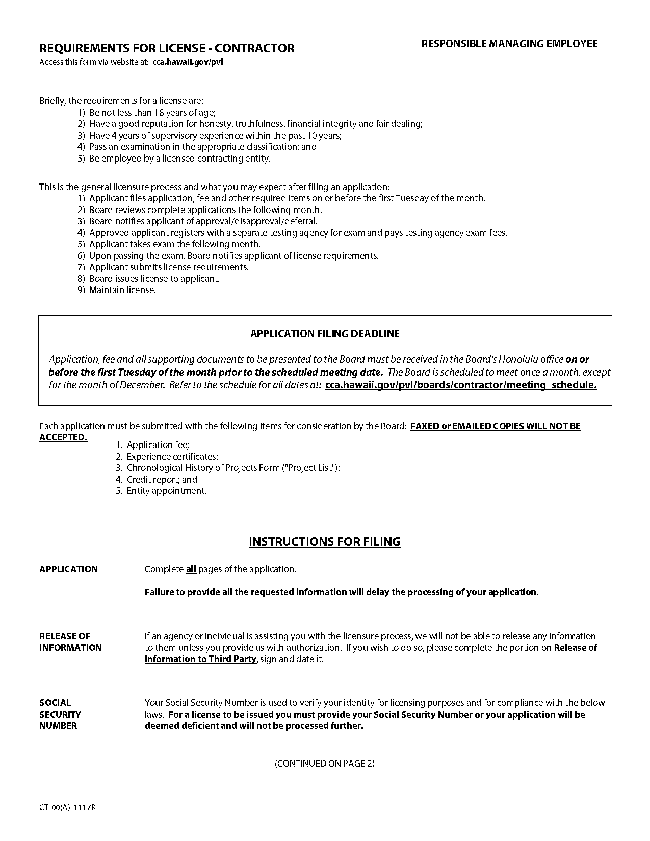 job application form for contract work