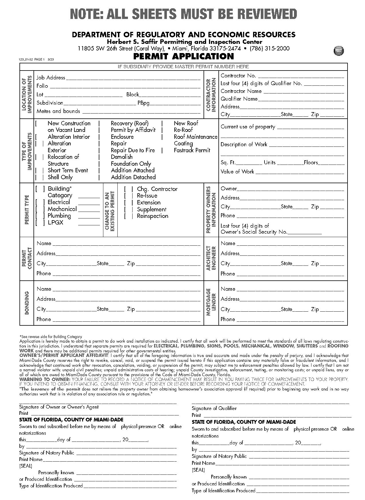 city of aventura permit application form