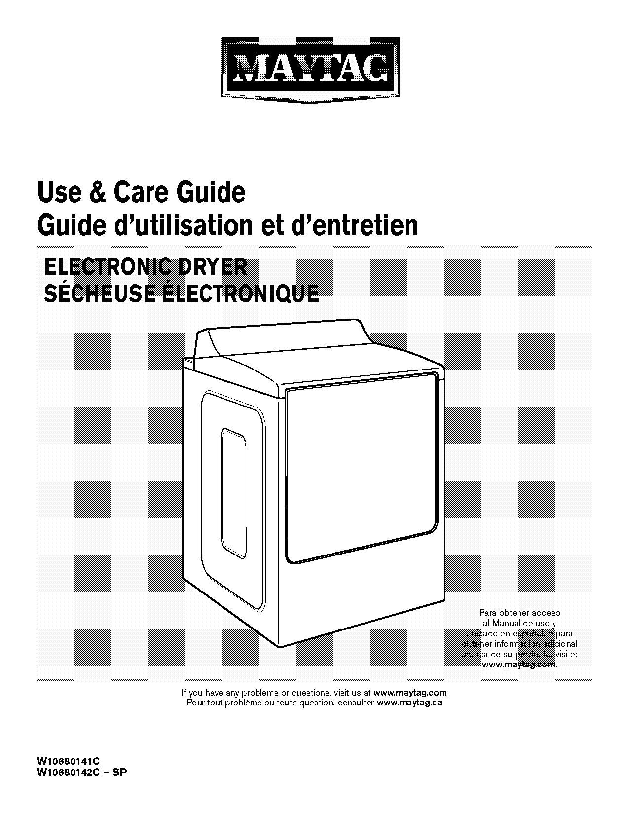 user manual for maytag bravos washer