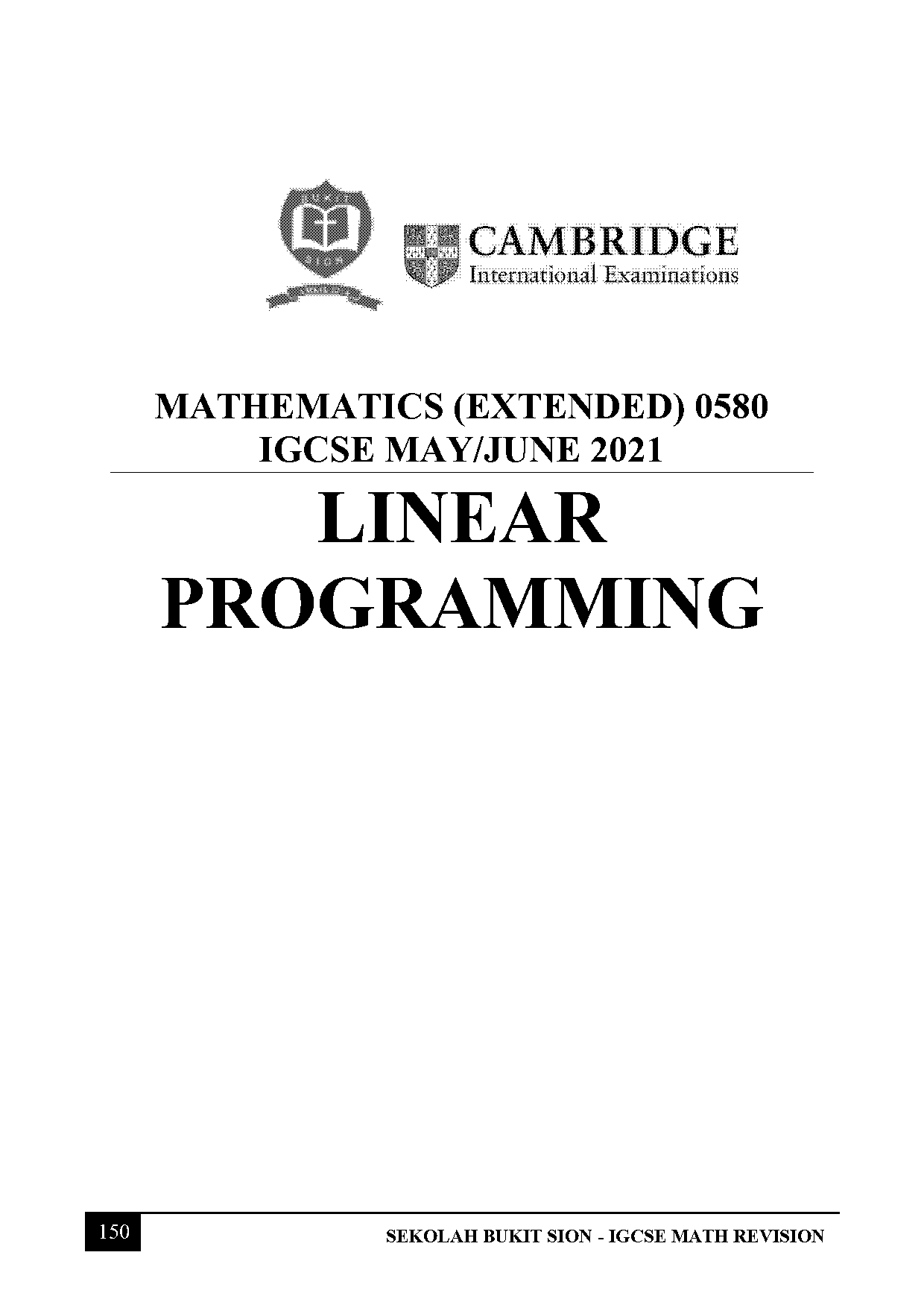 write down a linear inequality for the cost of