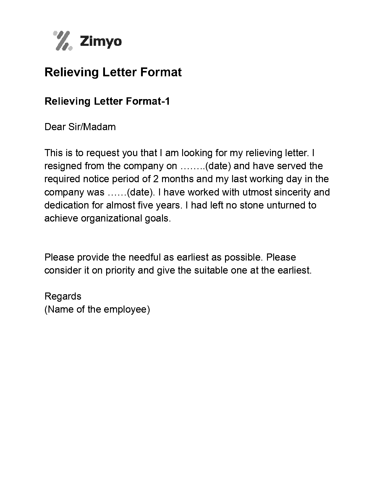 request for relieving letter pdf