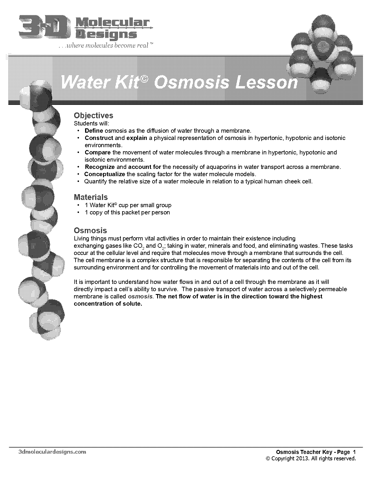 the water molecule worksheet answers