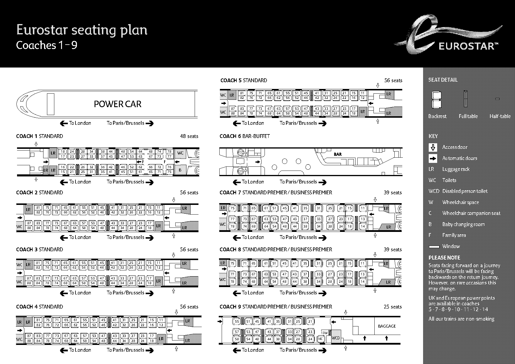 eurostar business class seating plan