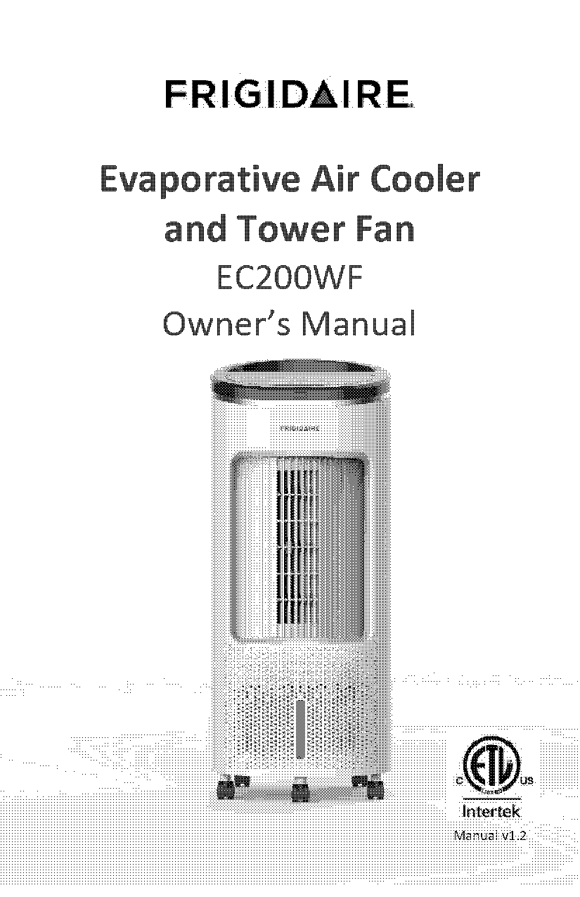 repair manual for a portable tower evaporative air cooler