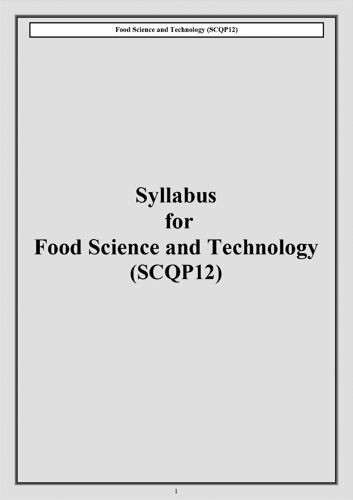 food science syllabus pdf