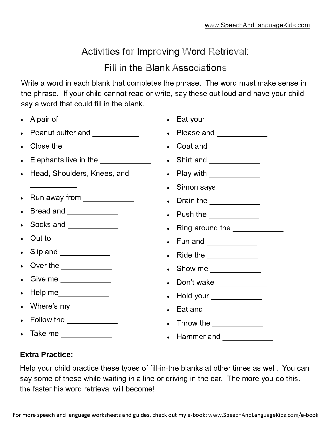 word assication worksheet pdf