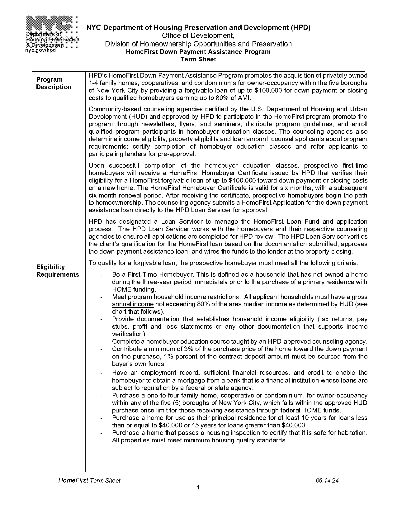 down payment in income statement