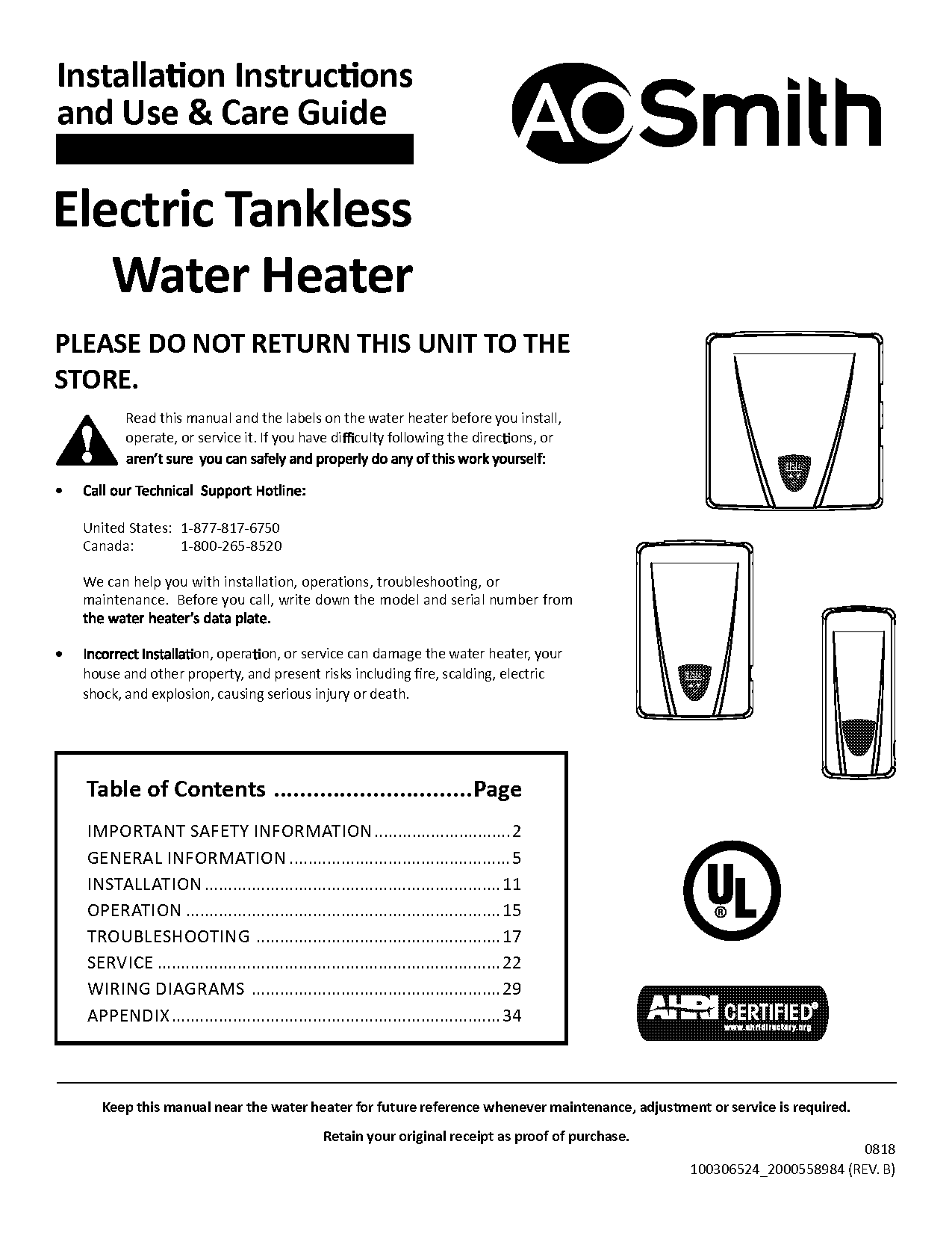 power requirements for electric tankless water heater