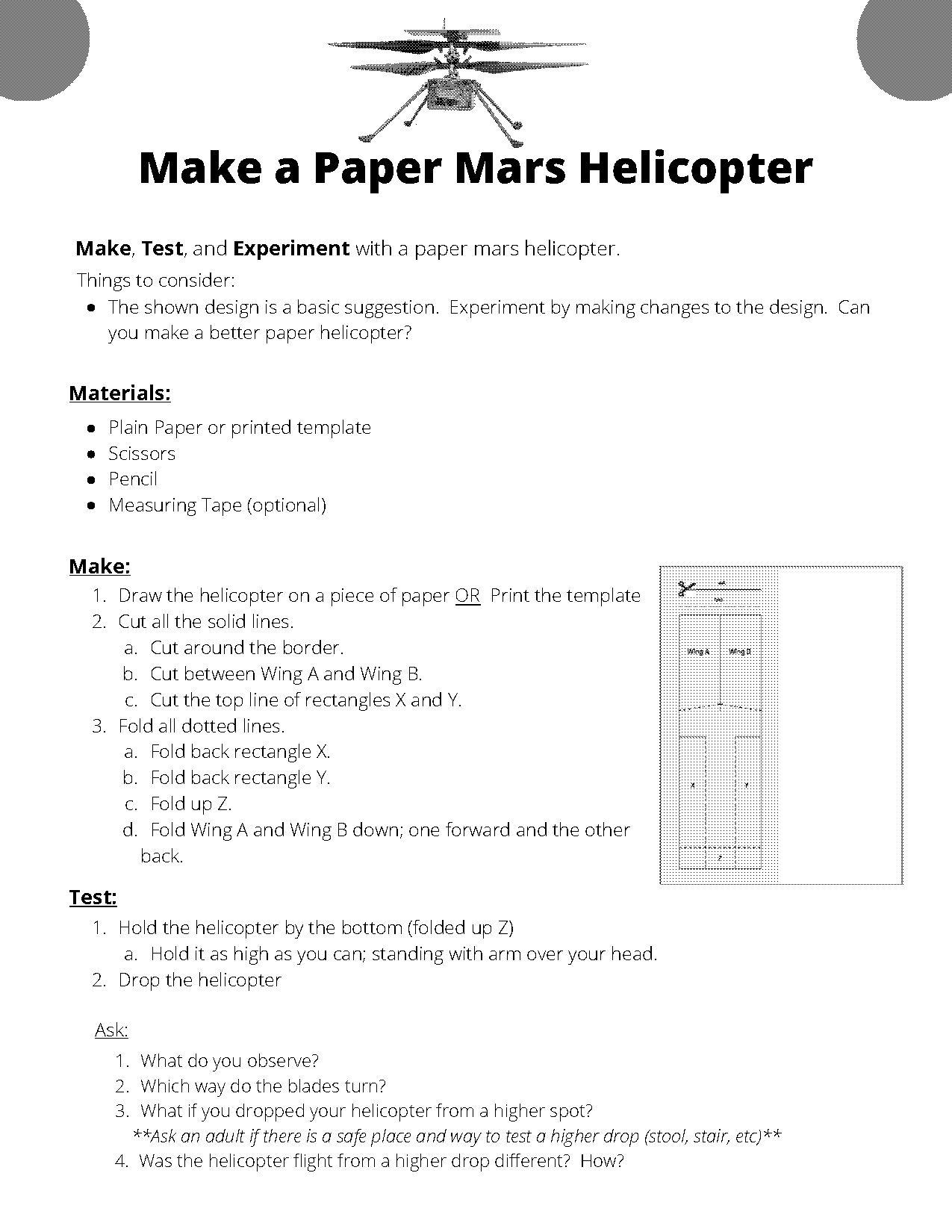 template to make a paper helicopter