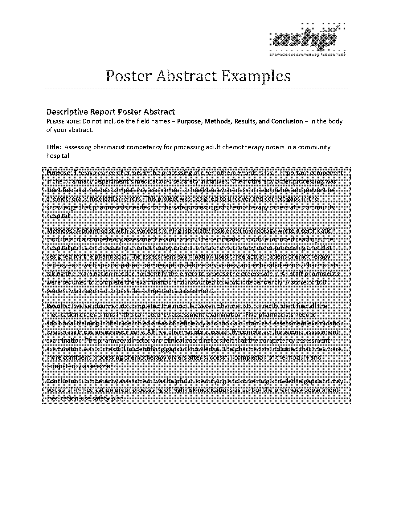 abstract case report poster