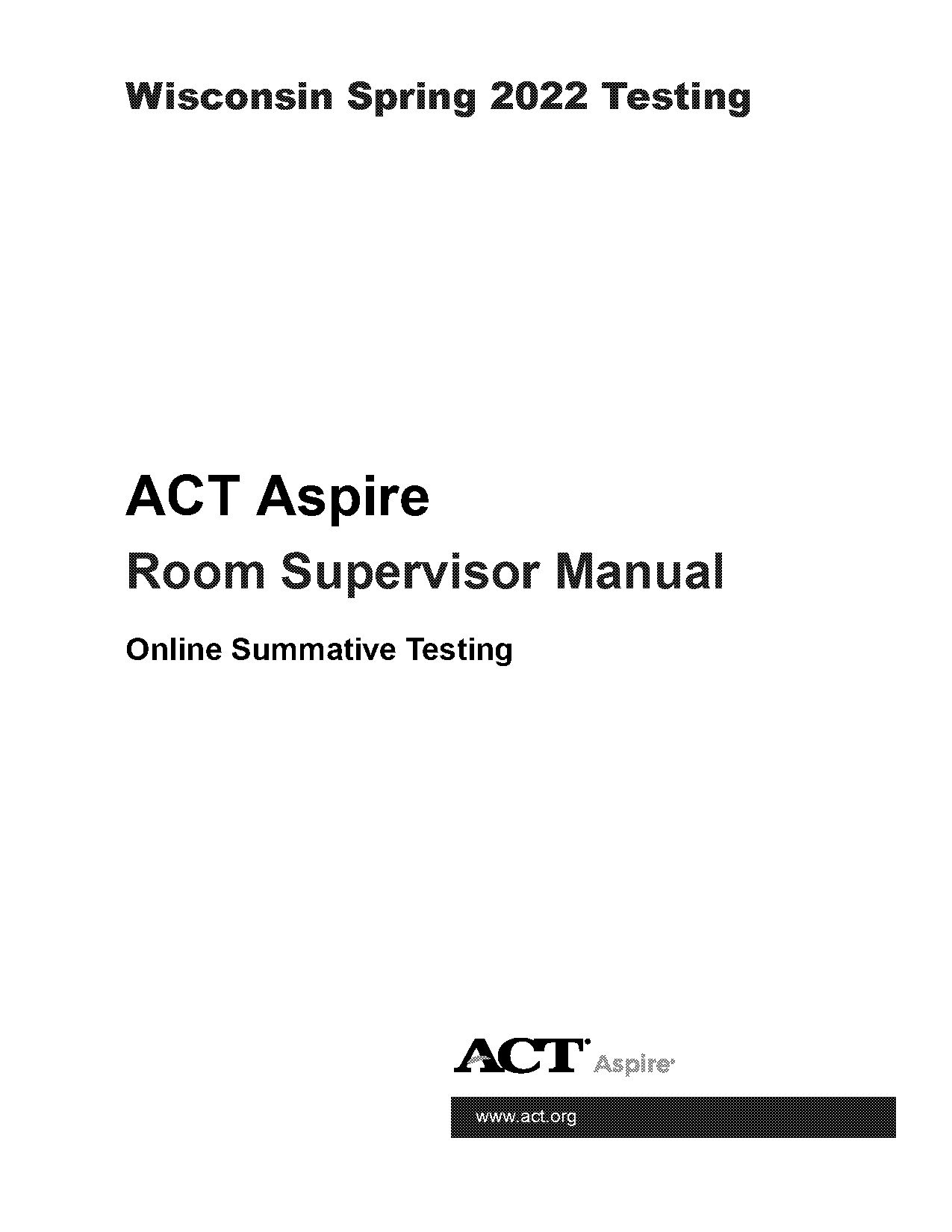 act aspire test administration manual