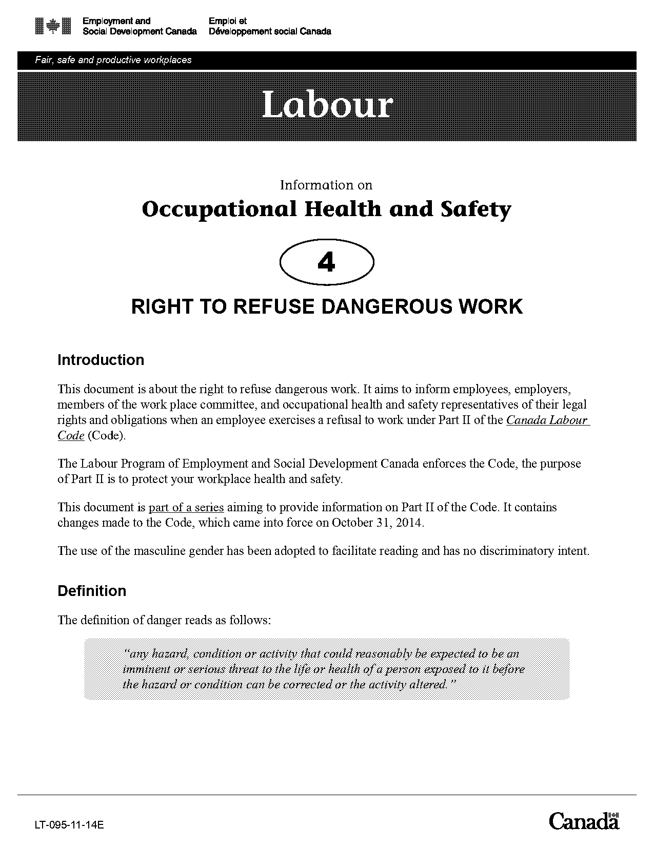 right to refuse work policy