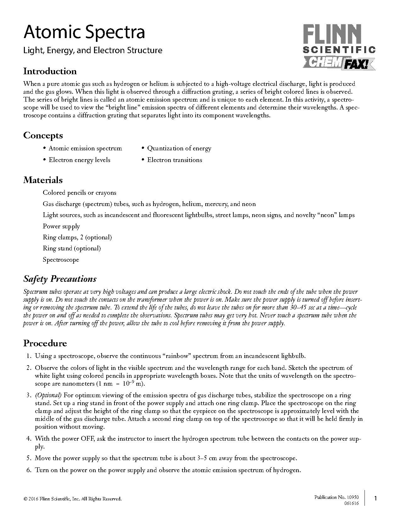 atomic spectra worksheet answer key