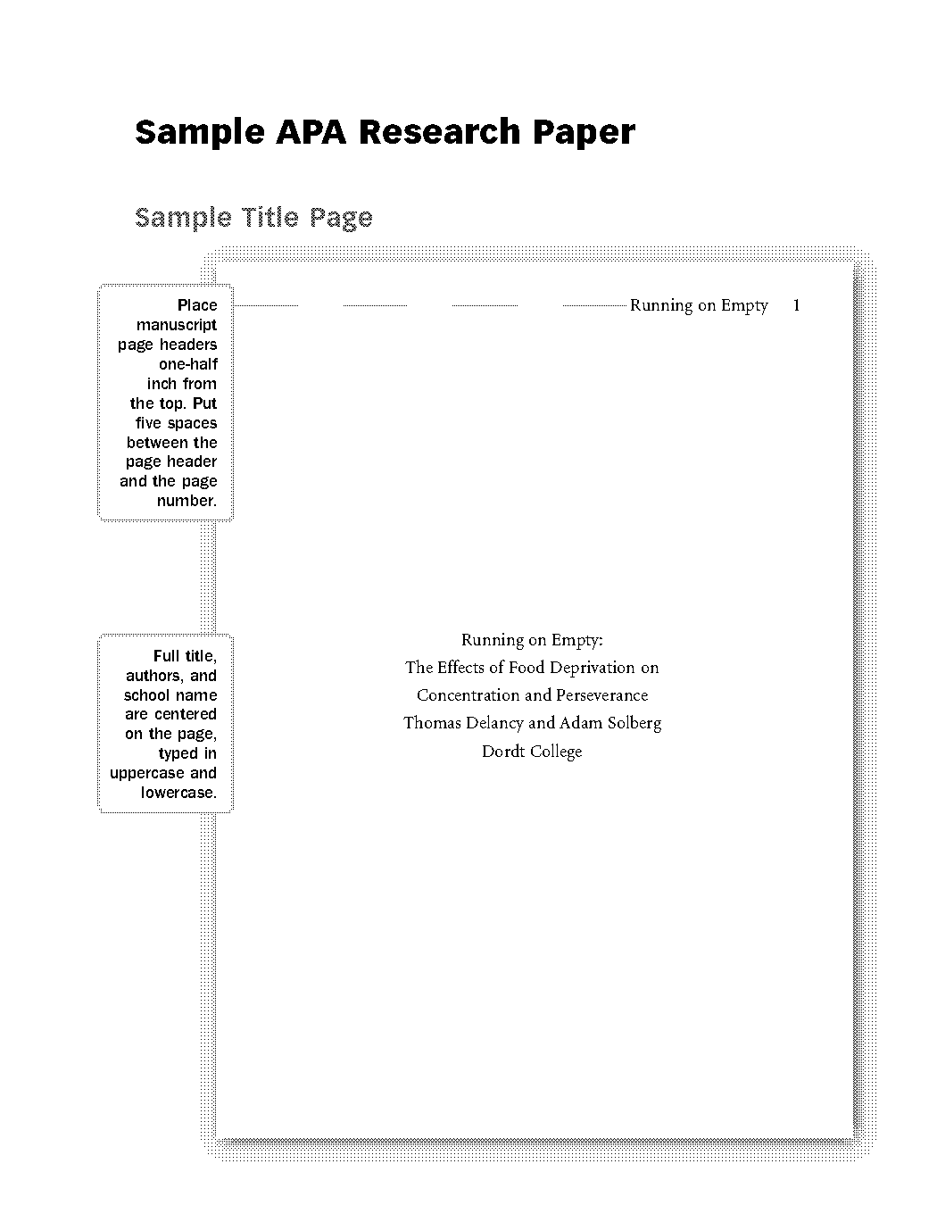 apa research paper format sample