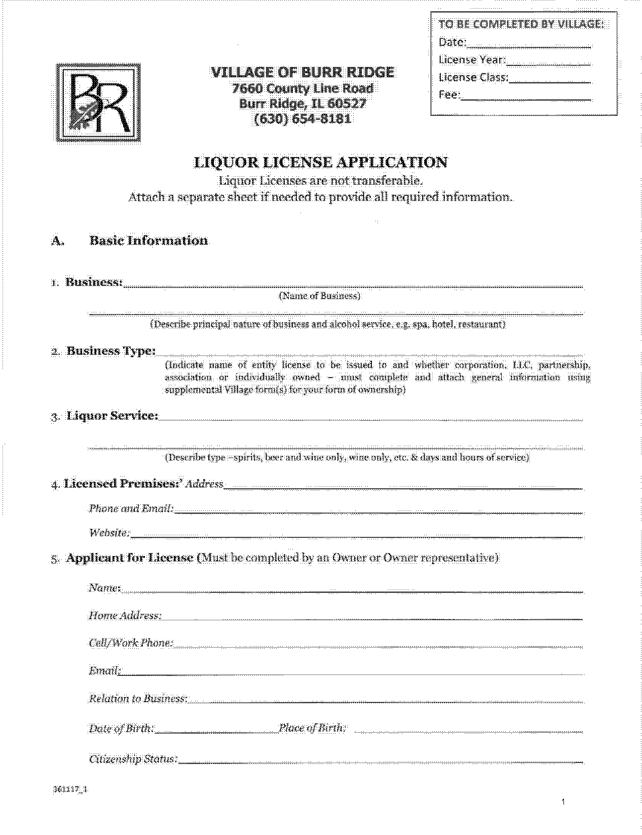 application form for liquor license