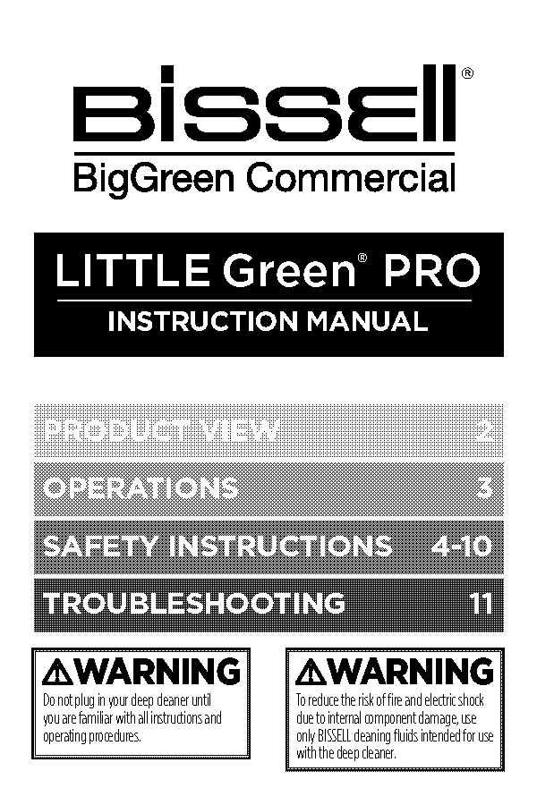 bissell little green cleaning instructions