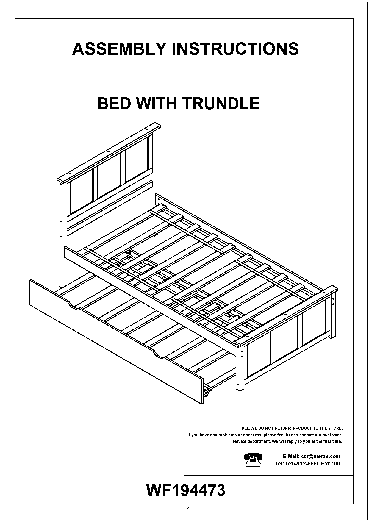 instructions ashley pull out bed