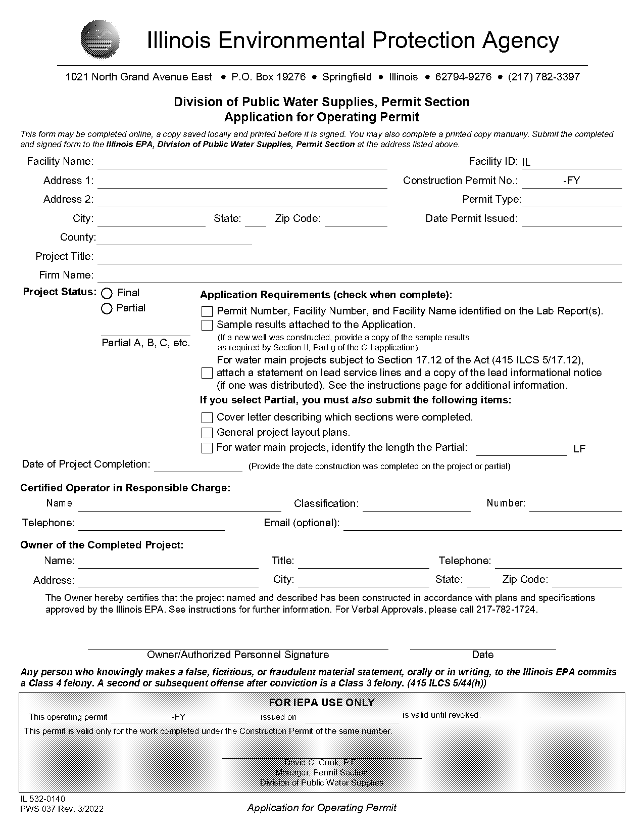 water permit application requirements