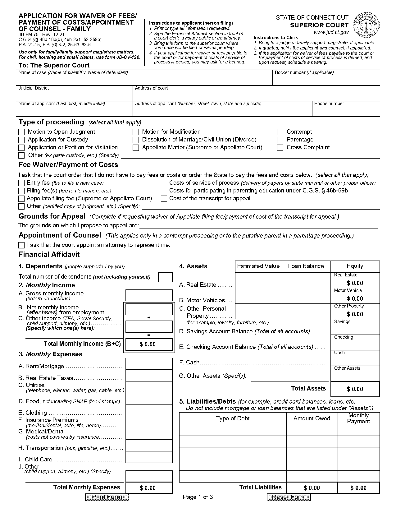 florida court fee waiver form