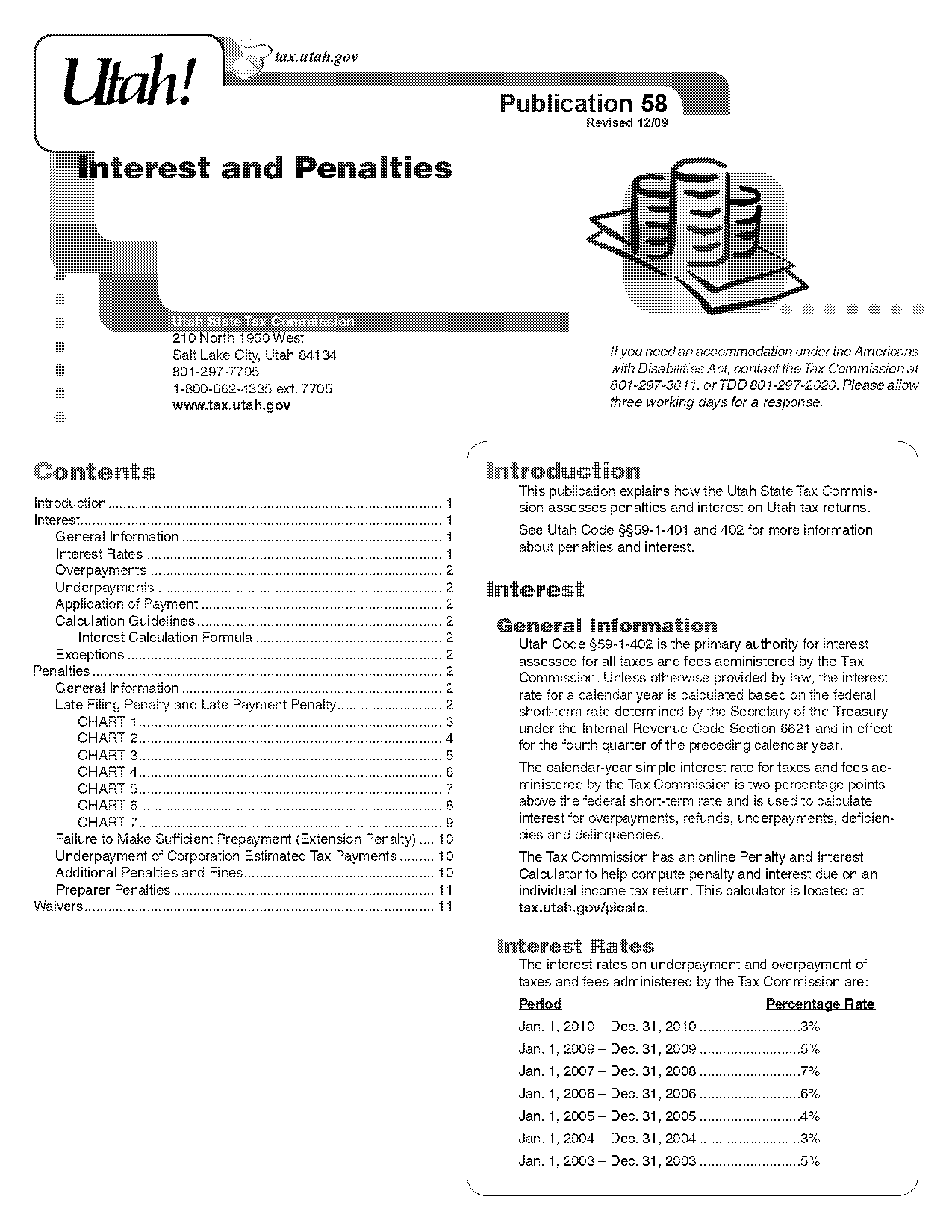 penalty for underpayment of estimated tax utah