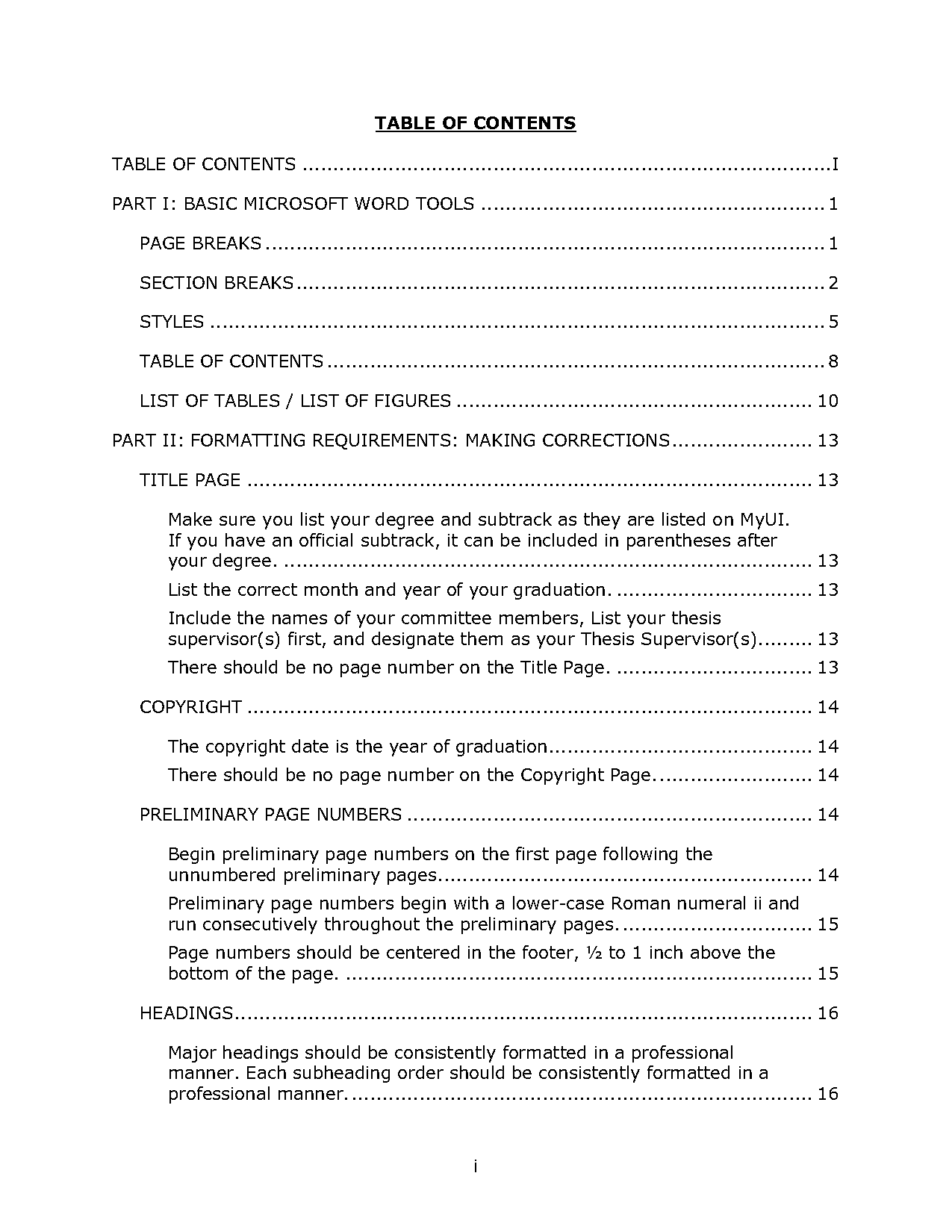 how to get my table of content numbers aligned