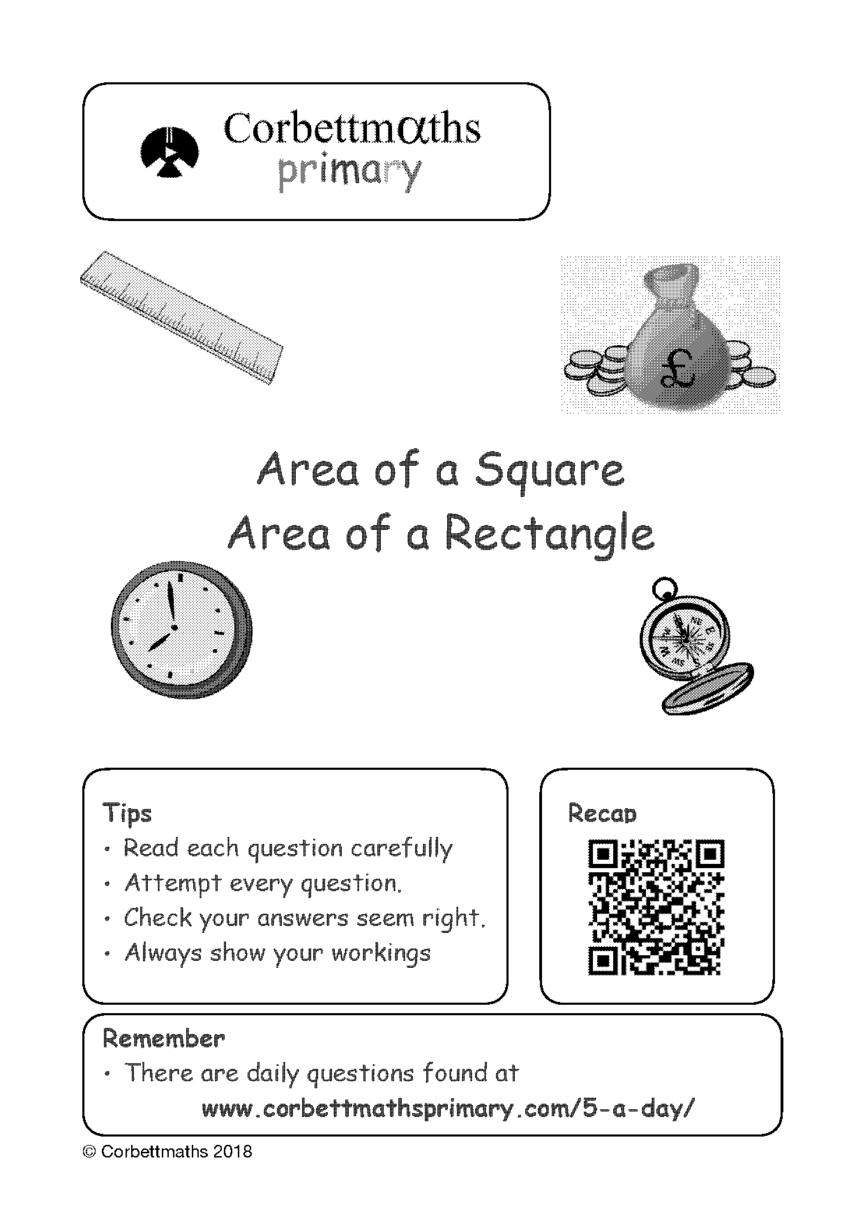 finding the area of a square and rectangle worksheet