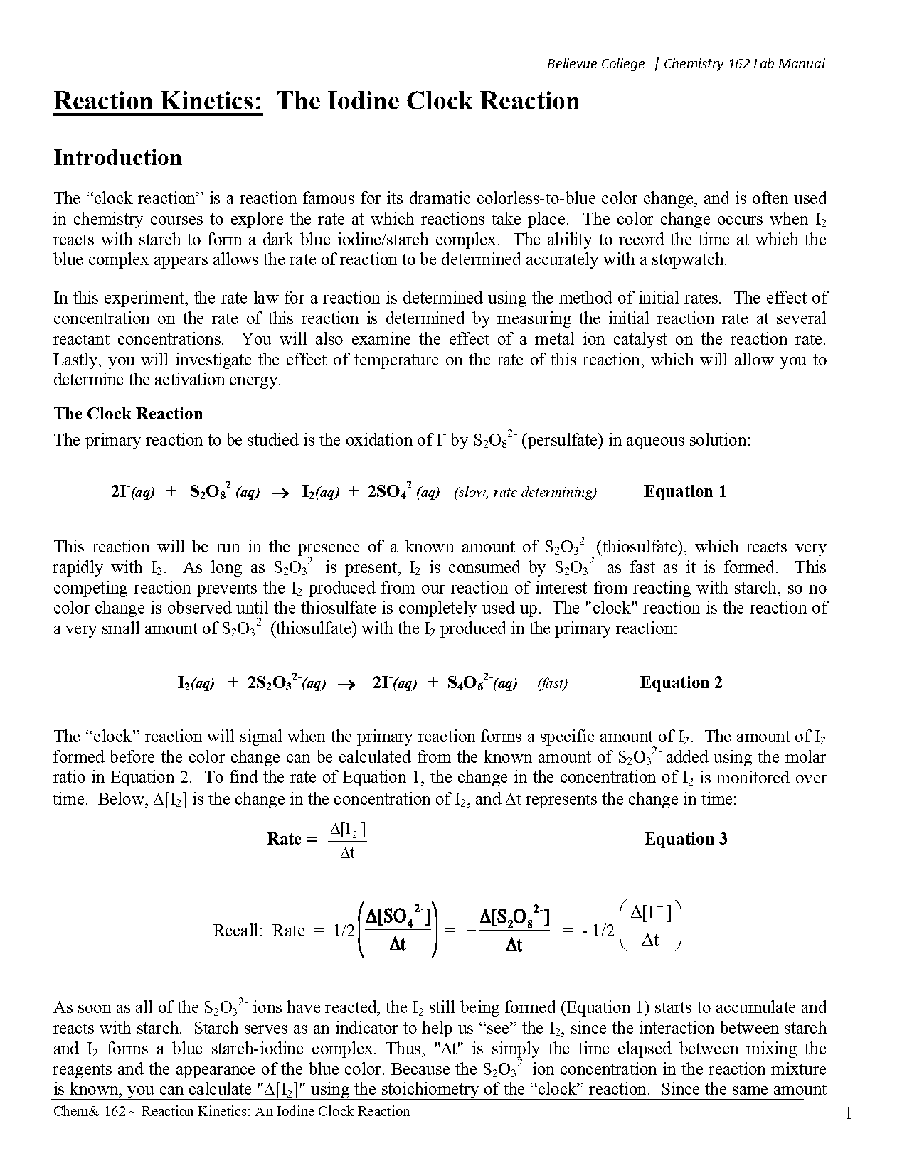 iodine clock lab manual