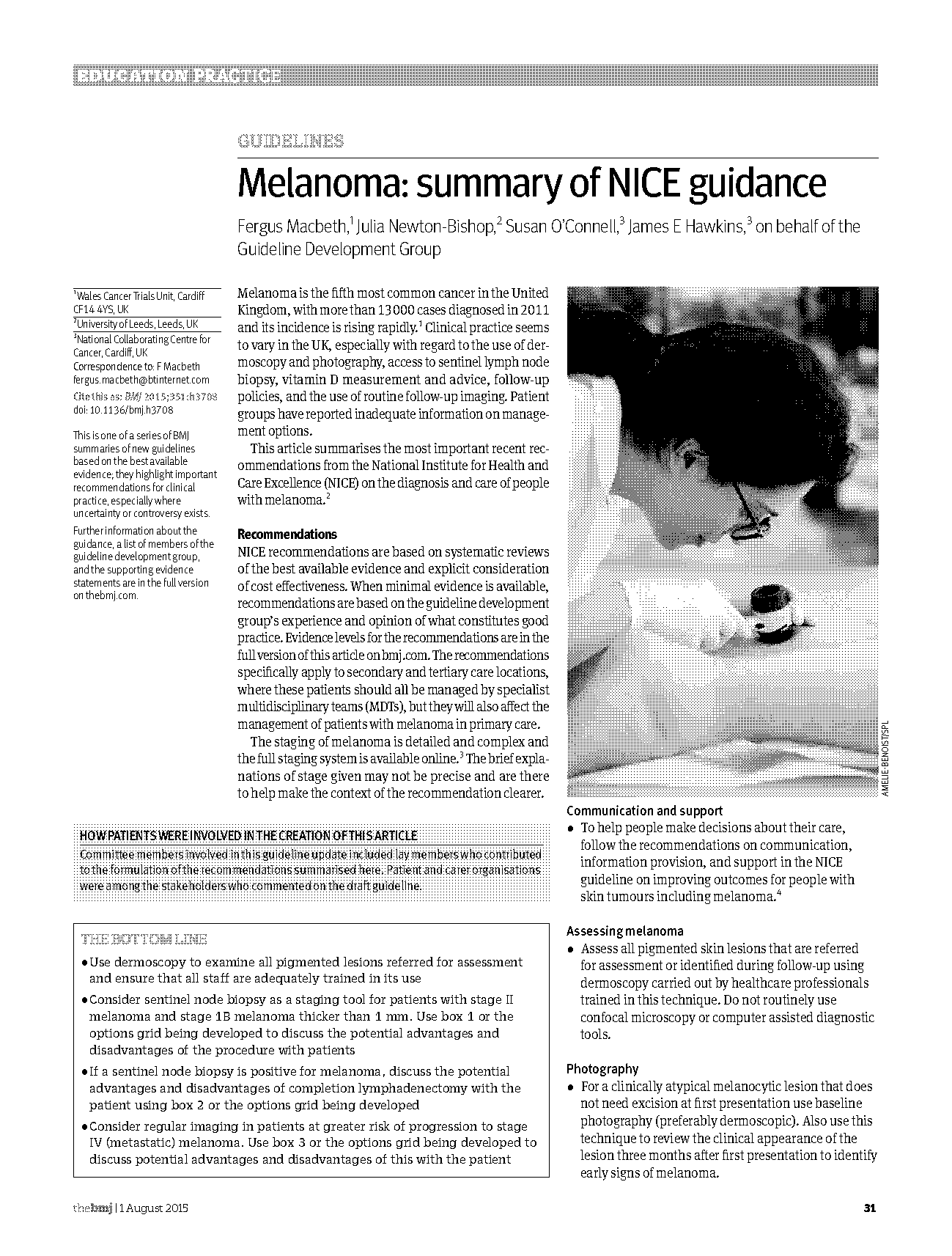 improving outcomes guidance melanoma