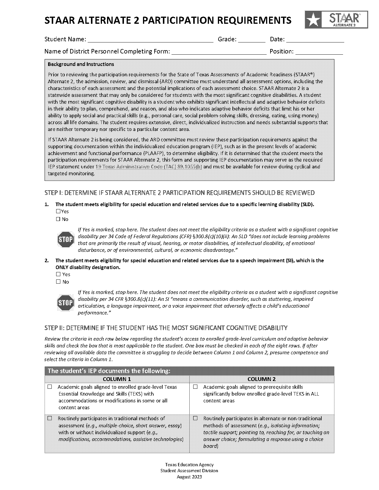 disability test pdf multiple choice