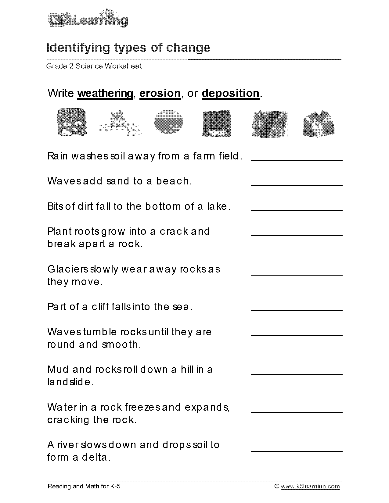 weathering erosion and soil worksheet