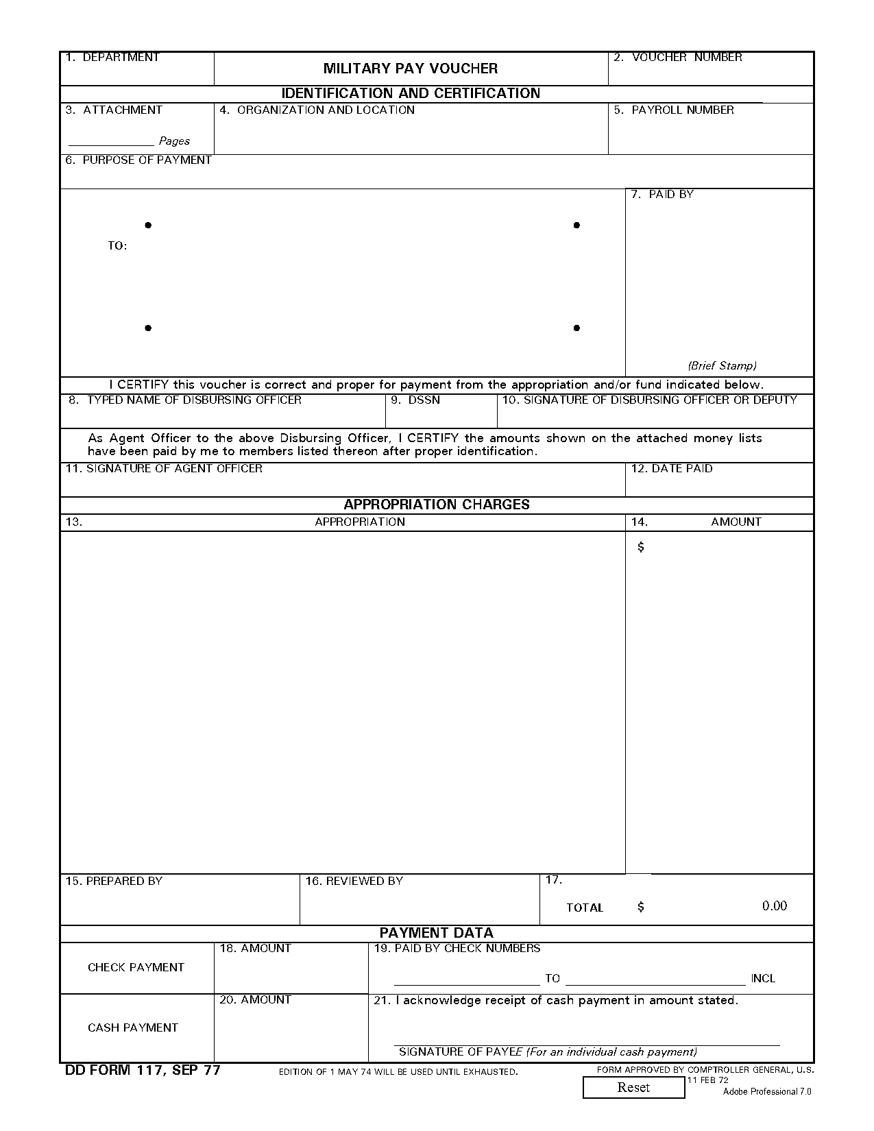 sample cash payment voucher form